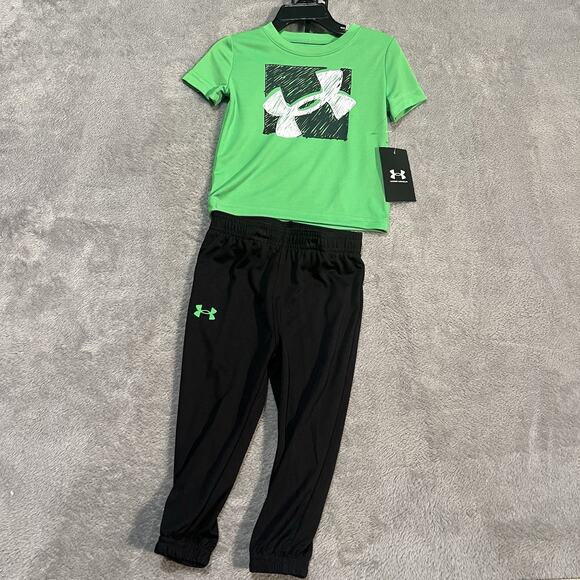 Under Armour Outfit Set Infant 12M Shirt Pants Athletic Performance - Picture 3 of 6